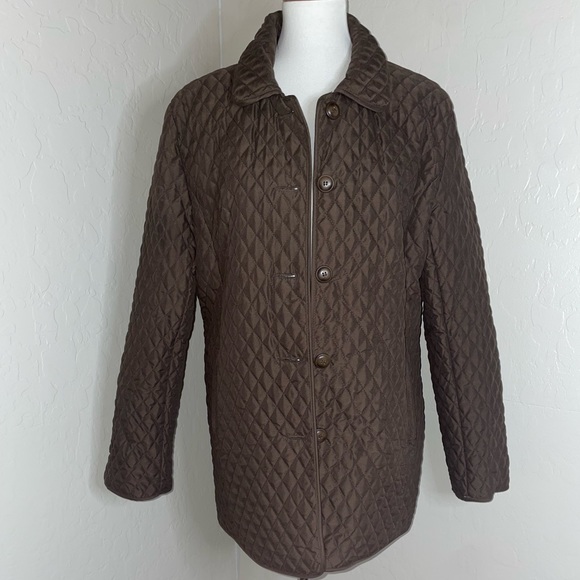 New! Marvin Richards Quilted Button Barn Jacket in Chocolate Womens Size Large🤎 - Picture 3 of 13